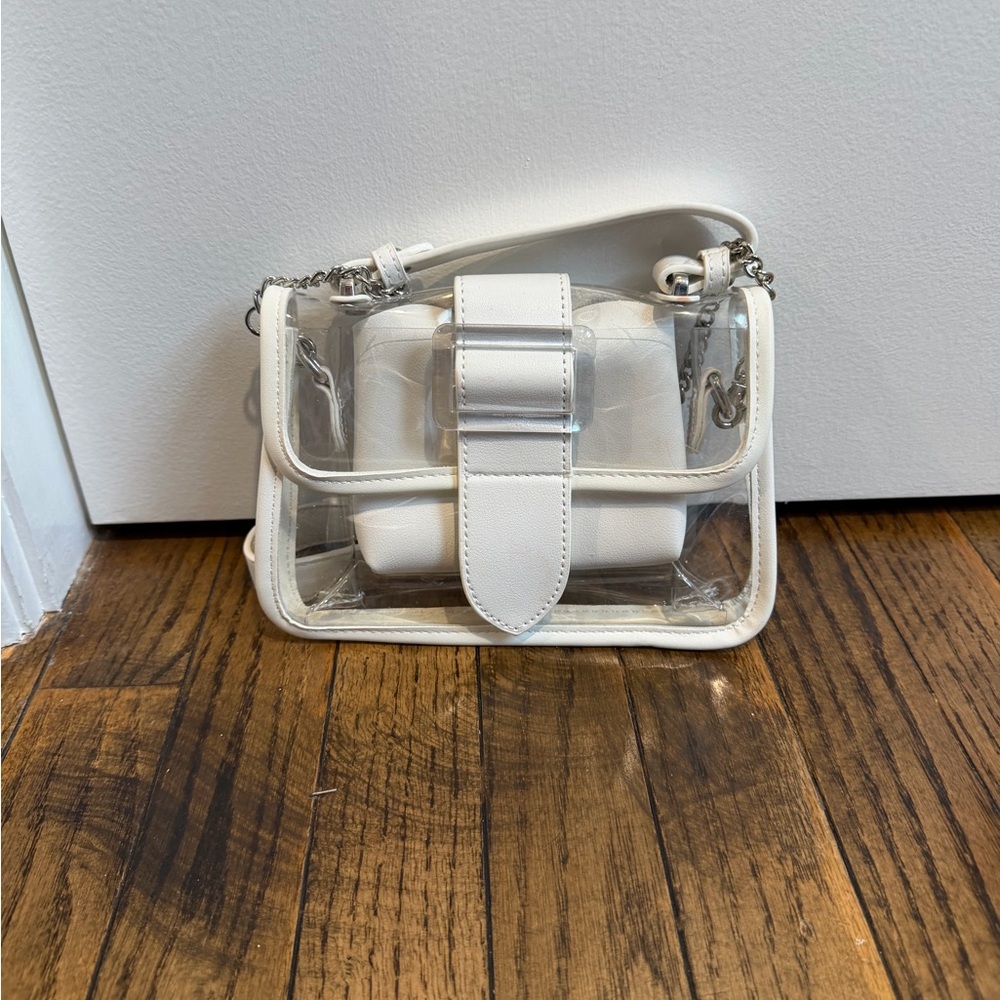 White Clear Crossbody Bag with Inner Pouch
